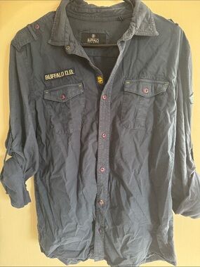Buffalo David Bitton Dark Navy Button-Front Shirt